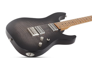 Schecter C-1 Standard Plus Electric Guitar, Transparent Black Burst 3936-SHC