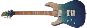 Schecter C-1 Standard Plus Left-Handed Electric Guitar, Blue Fade 3939-SHC