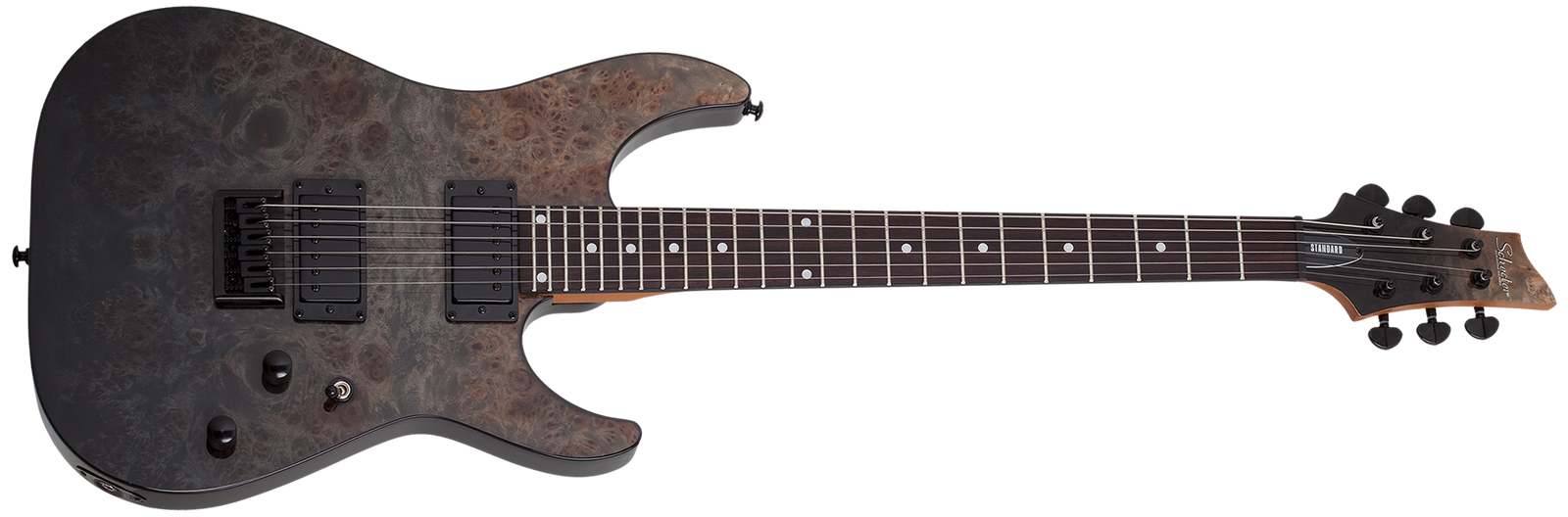 Schecter C-1 Standard Electric Guitar, Black Fade Burst Burl 3950-SHC