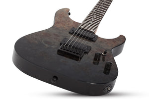 Schecter C-1 Standard Electric Guitar, Black Fade Burst Burl 3950-SHC