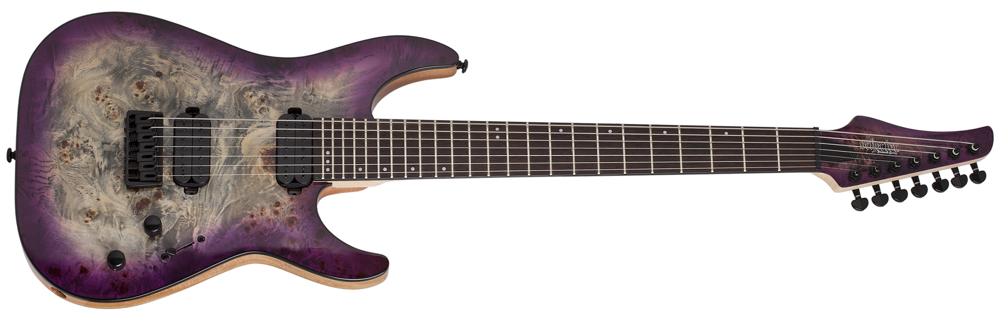 Schecter C-7 Pro 7-String Electric Guitar, Aurora Burst 3636-SHC