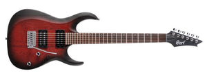 Cort X100 Series Electric Guitar IN Open Pore Black Cherry Burst