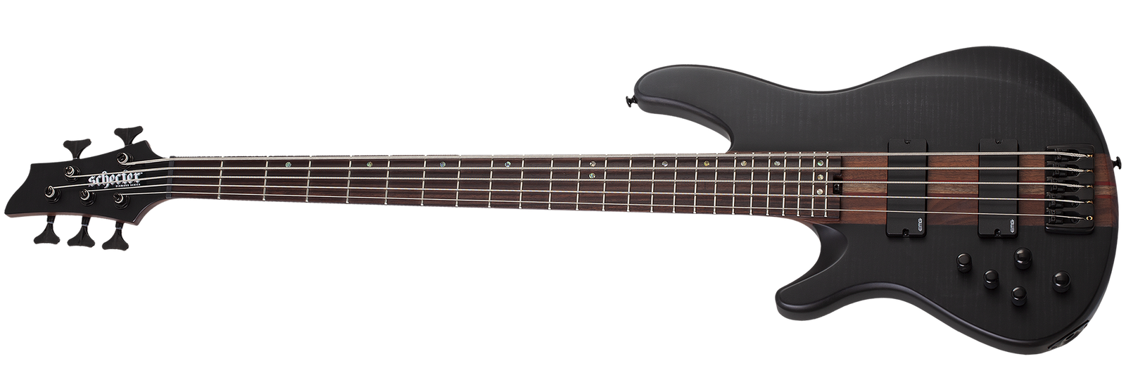 Schecter Charles Berthoud CB-5 Left-Handed 5-String Electric Bass, See-Thru Black Satin 2874-SHC