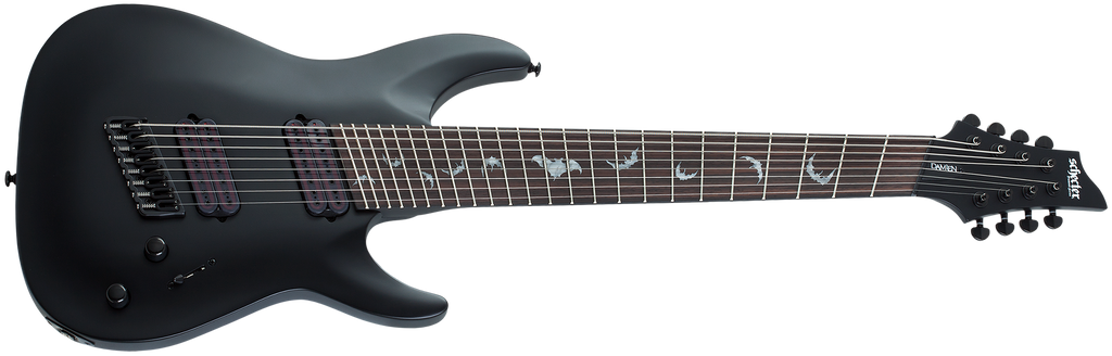 SCHECTER DAMIEN 8 MS 8 STRING MULTISCALE IN SATIN BLACK 2477