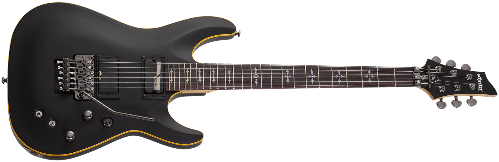 Schecter Demon-6 FR S Electric Guitar, Aged Black Satin 3669-SHC