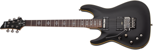 Schecter Demon-6 FR S Left-Handed Electric Guitar, Aged Black Satin 3670-SHC