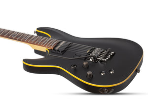 Schecter Demon-6 FR S Left-Handed Electric Guitar, Aged Black Satin 3670-SHC