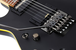 Schecter Demon-6 FR S Left-Handed Electric Guitar, Aged Black Satin 3670-SHC