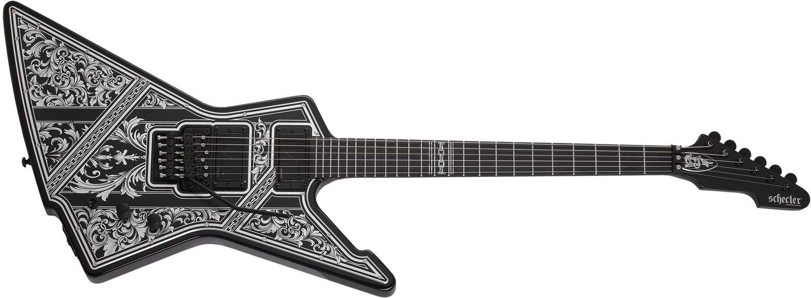 Schecter E-1 FR Przym Palladium Electric Guitar, Gloss Black 924-SHC
