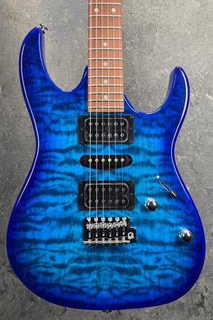 Ibanez GRX70QATBB GRX Series Electric Guitar in Transparent Blue Burst
