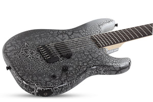 Schecter John Browne Zenith-7 USA Signature Electric Guitar with Case, Fracture White 7191-SHC