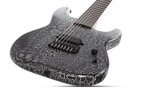 Schecter John Browne Zenith-7 USA Signature Electric Guitar with Case, Fracture White 7191-SHC