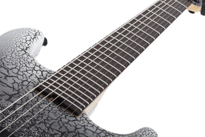 Schecter John Browne Zenith-7 USA Signature Electric Guitar with Case, Fracture White 7191-SHC