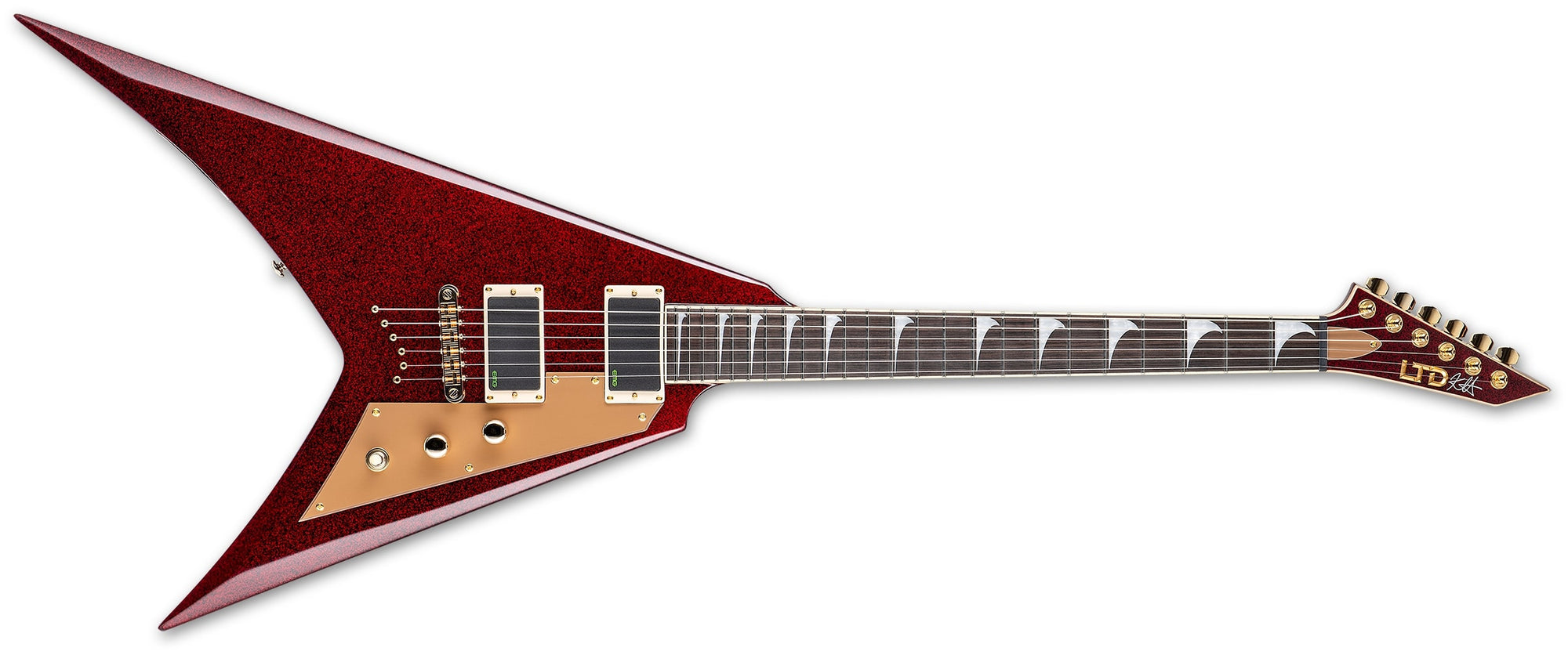 ESP LTD KH-V Kirk Hammett Electric Guitar, Red Sparkle LKHVRSP