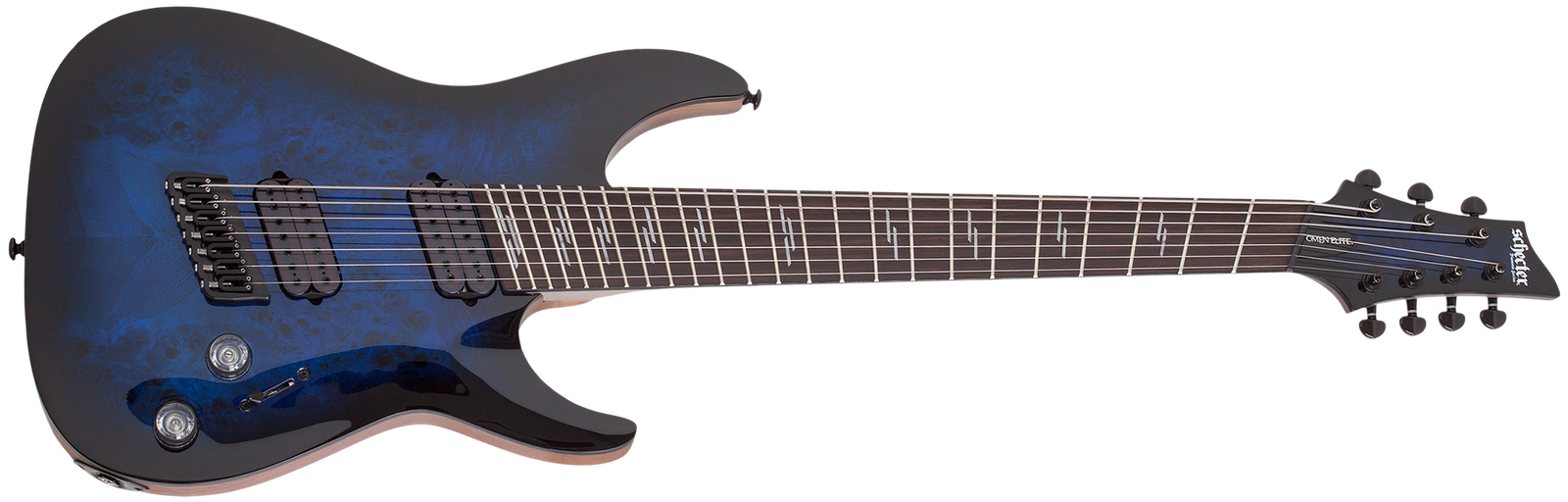Schecter Omen Elite-7 Multiscale 7 String See-Thru Blue Burst 2464-SHC