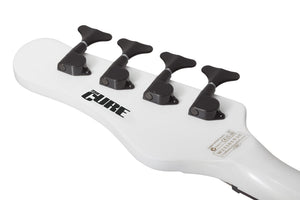 Schecter Simon Gallup Ultra Spitfire Electric Bass, Gloss White with Red Lion graphic 2254-SHC
