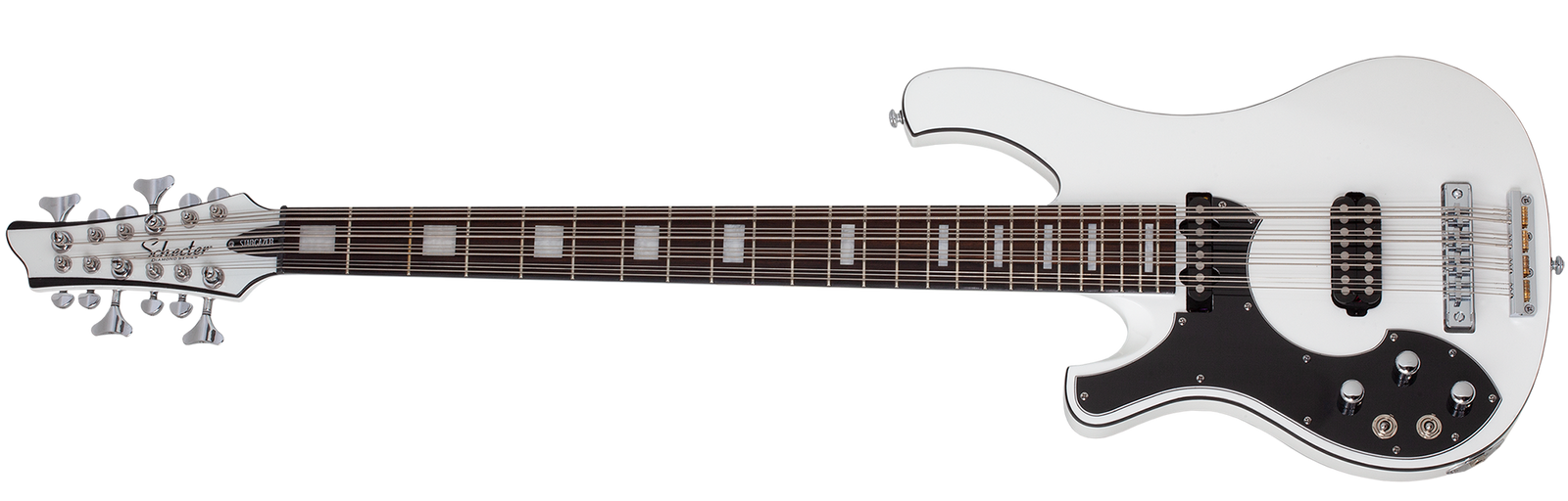 Schecter Stargazer-12 Left-Handed 12-String Electric Bass, Gloss White 691-SHC
