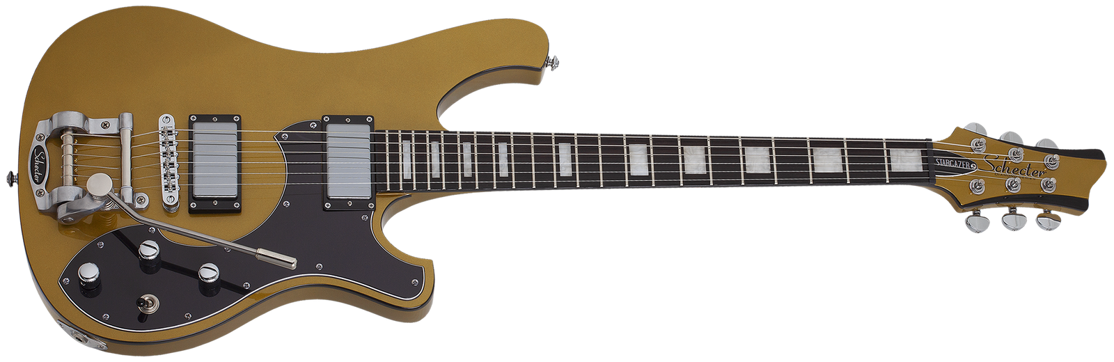 Schecter Stargazer-6 Vibrato Electric Guitar, Metallic Gold 677-SHC
