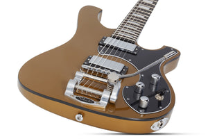 Schecter Stargazer-6 Vibrato Electric Guitar, Metallic Gold 677-SHC