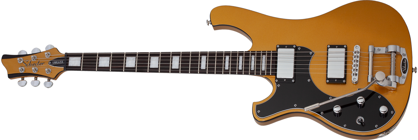 Schecter Stargazer-6 Vibrato Left-Handed Electric Guitar, Metallic Gold 687-SHC