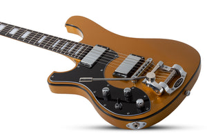 Schecter Stargazer-6 Vibrato Left-Handed Electric Guitar, Metallic Gold 687-SHC