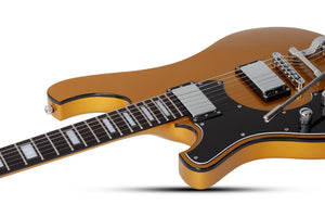 Schecter Stargazer-6 Vibrato Left-Handed Electric Guitar, Metallic Gold 687-SHC