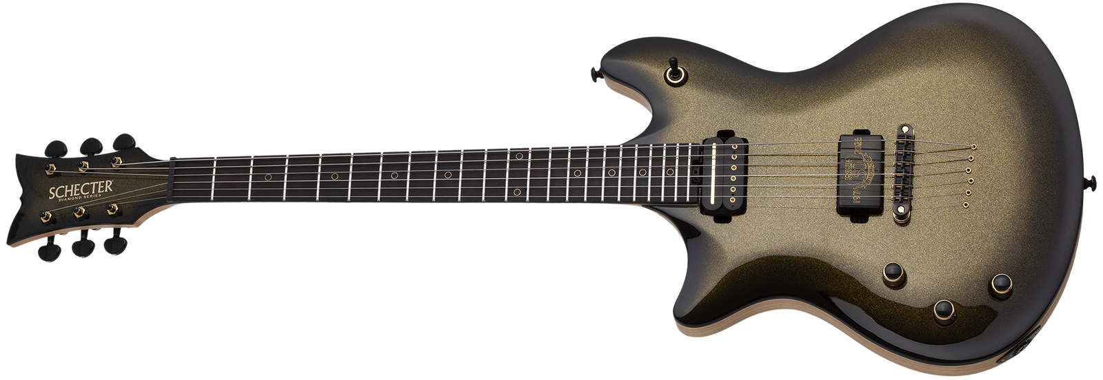 Schecter Tempest 50th Anniversary Left-Handed Electric Guitar, Gold Burst 4140-SHC