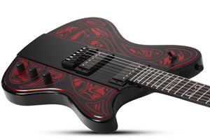 Schecter Ultra Przym Mercury Rose Electric Guitar, Gloss Black 926-SHC