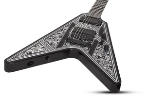 Schecter V-1 Przym Palladium Electric Guitar, Gloss Black 923-SHC