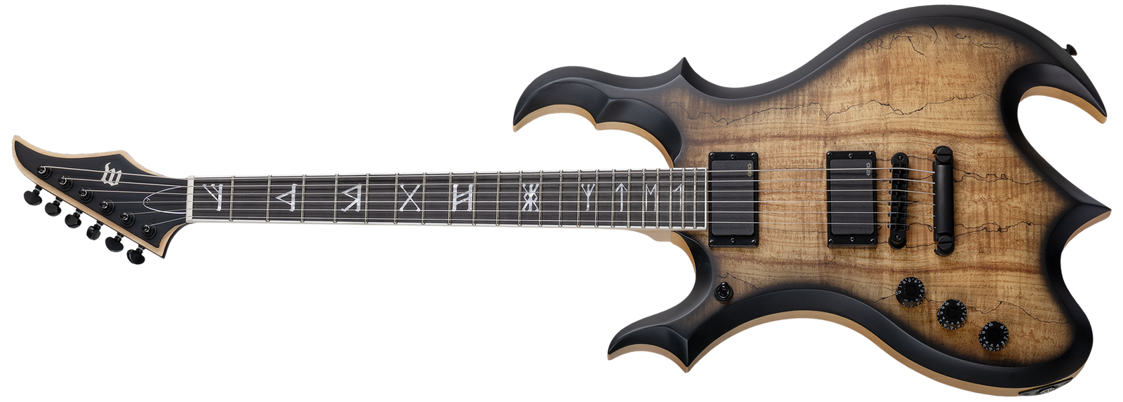 Schecter Wylde Audio Wrathmaker Left-Handed Electric Guitar, Spalted Maple with Black Burst 4590-SHC