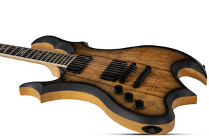 Schecter Wylde Audio Wrathmaker Left-Handed Electric Guitar, Spalted Maple with Black Burst 4590-SHC