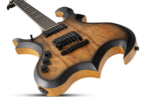 Schecter Wylde Audio Wrathmaker Left-Handed Electric Guitar, Spalted Maple with Black Burst 4590-SHC