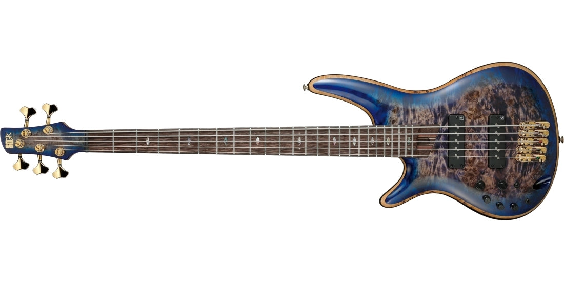 Ibanez SR2605LCBB SR Premium 5-String Electric Bass w/Bag, Left Handed - Cerulean Blue Burst