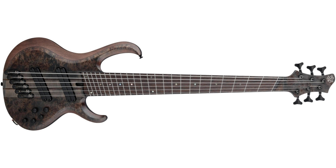 Ibanez BTB806MSTGF BTB Bass Workshop 6-String Multi scale Electric Bass w/Case - Transparent Gray Flat