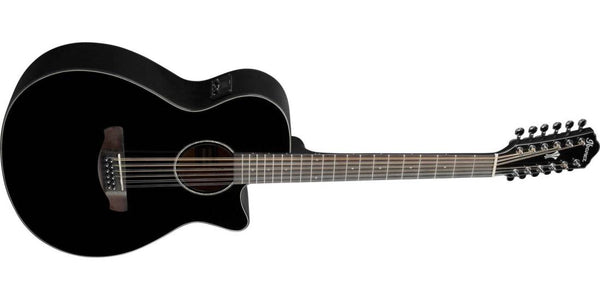 Ibanez AEG5012BK 12-String Acoustic/Electric Guitar - Black - The