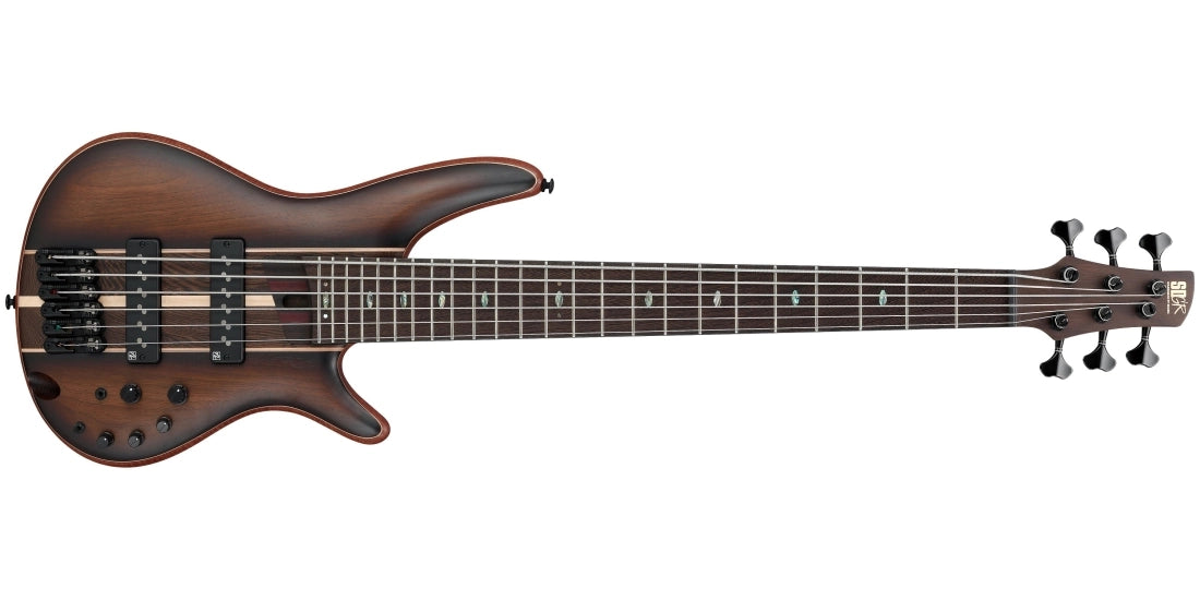 Ibanez SR1356BDUF SR Premium 6-String Electric Bass w/Bag - Dual Mocha Burst Flat