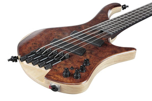 Ibanez EHB1265MSNML EHB Ergonomic Headless Bass, 5-String Multi scale w/Bag - Natural Mocha Low Gloss