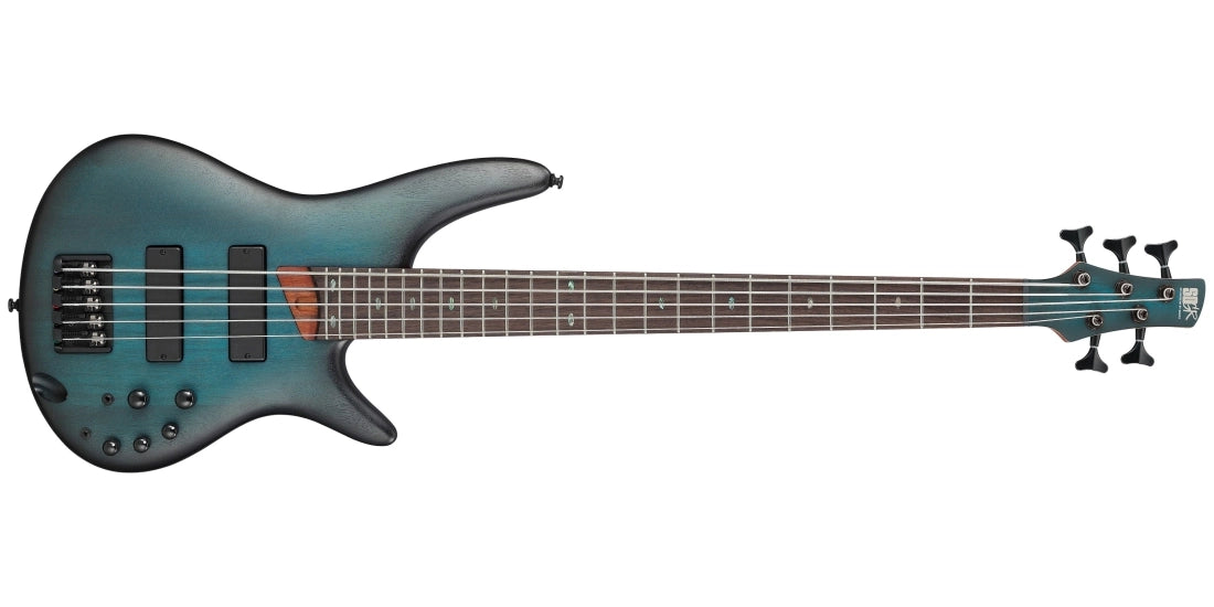 Ibanez SR505EDLF Limited  SR Standard 5-String Electric Bass - Dark Blue Stained Burst Flat