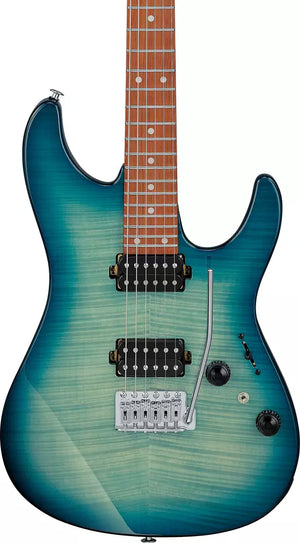 Ibanez AZ Standard 6-String Electric Guitar - Transparent Turquoise Burst AZ24S1FTXB