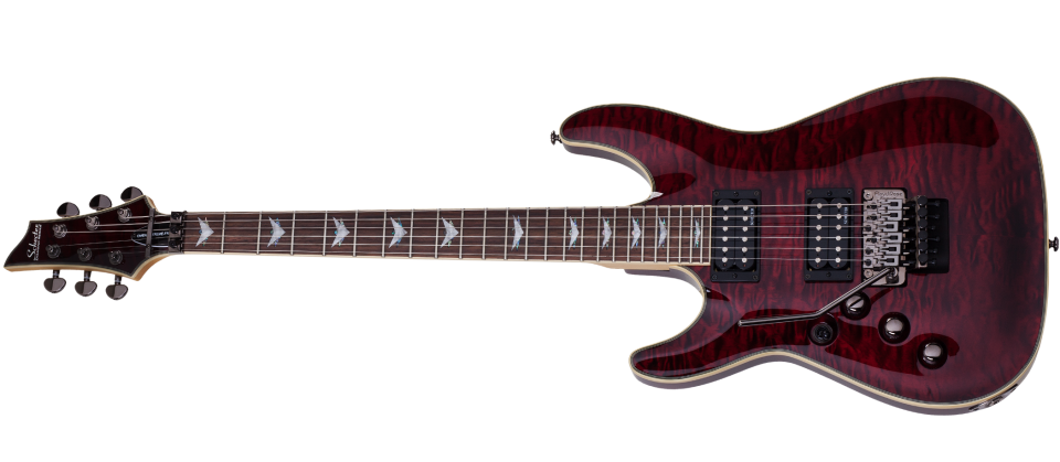 Schecter OMEN-EXT-6-FR-LH-BCH Black Cherry Guitar with FR and Schecter Diamond Plus 2010-SHC