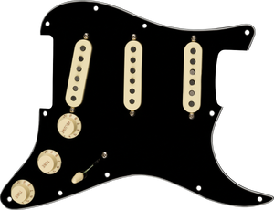 Fender Pre-Wired Strat Pickguard, Tex-Mex SSS, Black 11 Hole PG 0992343506