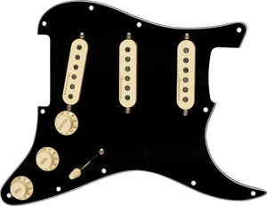 Fender Pre-Wired Strat Pickguard, Vintage Noiseless SSS, Black 11 Hole PG 0992344506