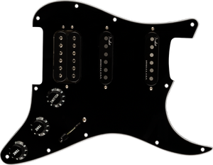 Fender Pre-Wired Strat Pickguard, Shawbucker Bridge/Gen 4 Noiseless Neck/Middle HSS, Black 11 Hole PG 0992347506
