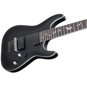 Schecter 7-string Solidbody Electric Guitar with Mahogany Body, 3-pc Maple Neck, Rosewood, Satin Black 1185-SHC