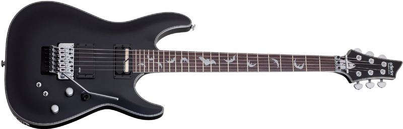 Schecter Damien Platinum 6 Floyd Rose Sustainiac Electric Guitar, Satin Black 1189-SHC