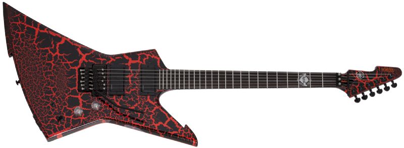 Schecter Balsac E-1 Fr Electric Guitar, Black Orange Crackle Item 1559-SHC