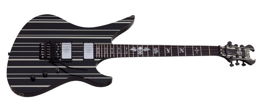 Schecter Synyster Gates Custom Electric Guitar - Black With Silver Stripes 1740-SHC