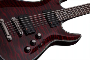 Schecter 6-String Electric Guitar, 24 Frets, Thin 'C' Shape Neck, Rosewood Fretboard, Active Pickup, Black Ch 184-SHC