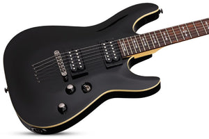 Schecter Solidbody Electric Guitar, Left-Handed, With Basswood Body, Maple Neck, - Gloss Black 2063-SHC