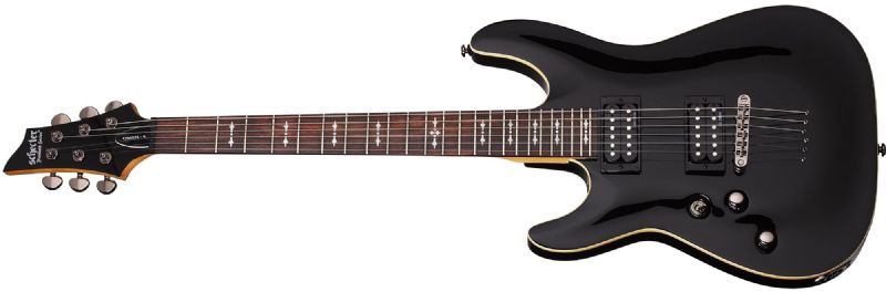 Schecter Solidbody Electric Guitar, Left-Handed, With Basswood Body, Maple Neck, - Gloss Black 2063-SHC